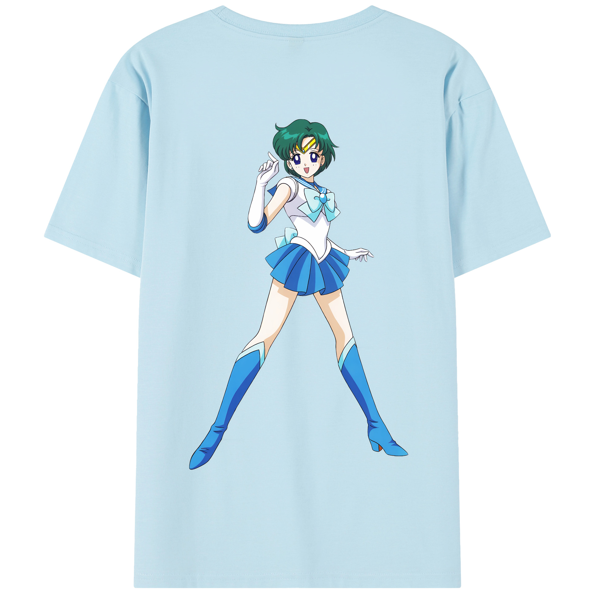 （画像用） 美少女戦士セーラームーン 海王 みちる（かいおう みちる） Sailor Moon Kaiou Michiru 綿100％半袖Tシャツ（背面プリント）